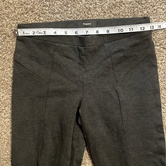 Theory Yoke High Rise Ankle Length Legging in Grey Compact Knit SP - Picture 6 of 8